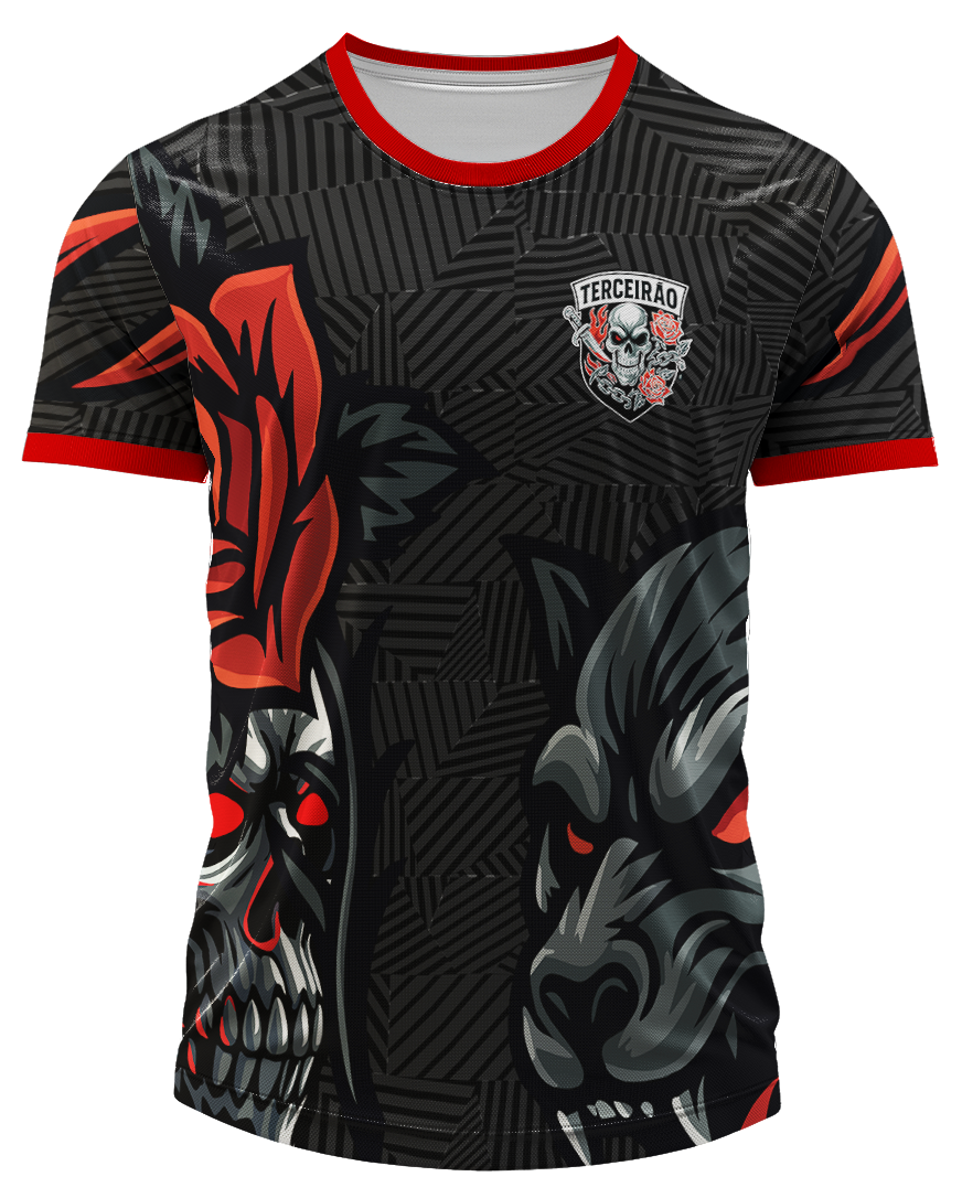 Arte Digital Camiseta Terceirão Caveiras e Lobo