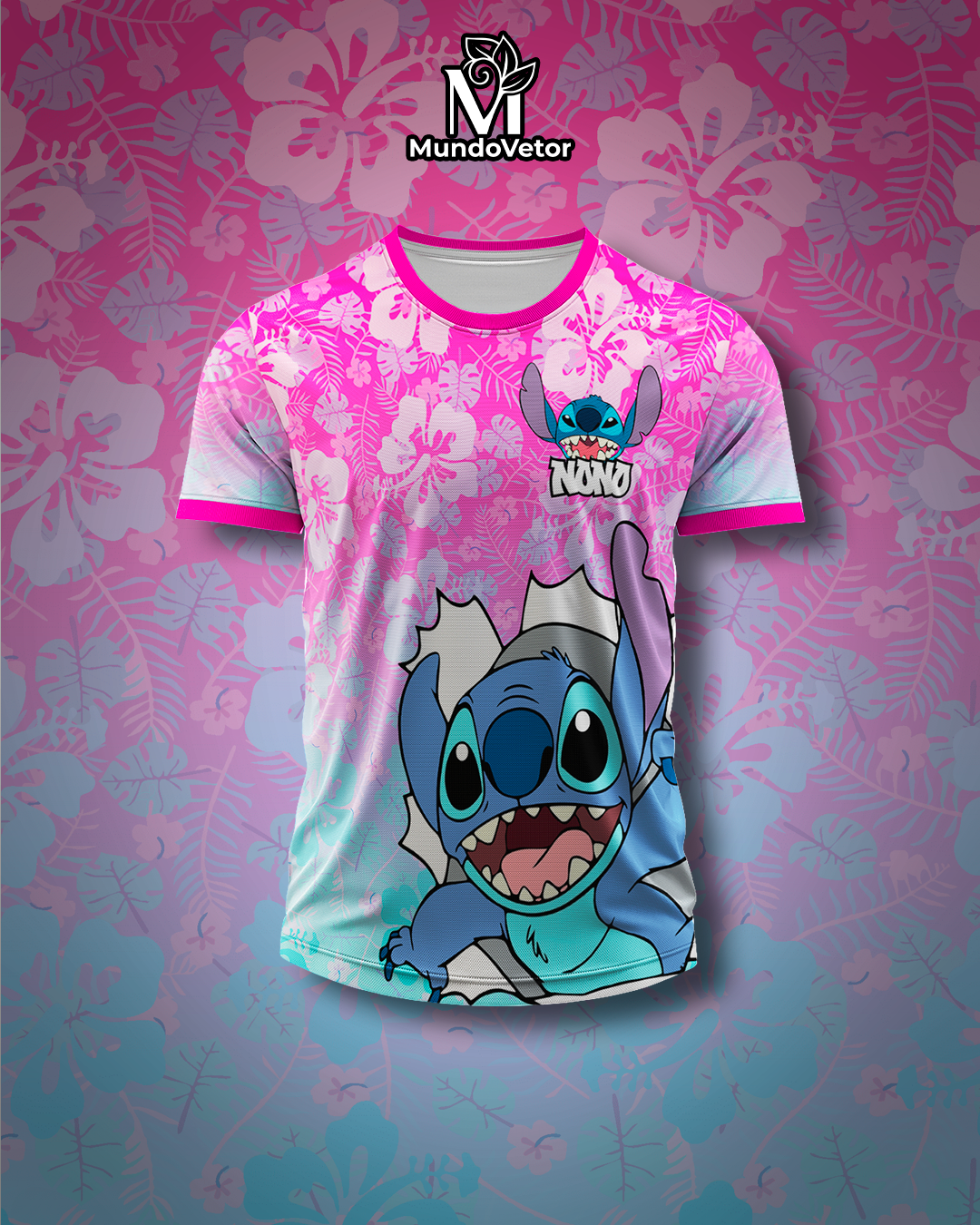 Arte Digital Camiseta Tema Lilo e Stitch