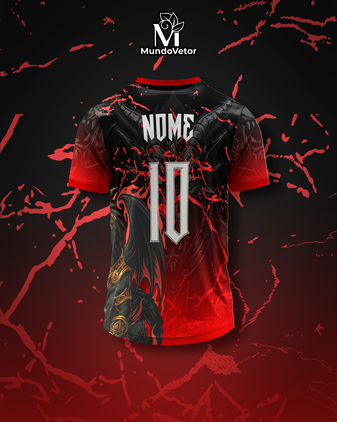 Arte Digital Camiseta Interclasse Dragão em Chamas
