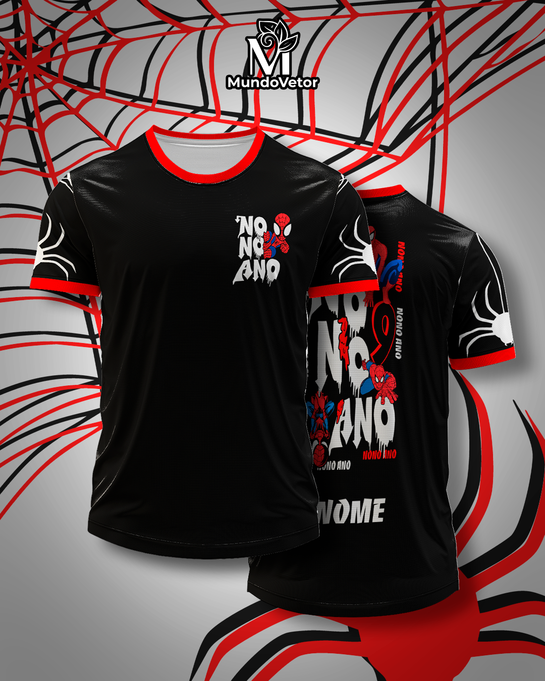 Arte Digital Camiseta Nono Ano Homem-Aranha