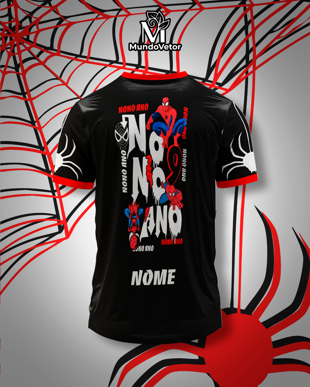 Arte Digital Camiseta Nono Ano Homem-Aranha