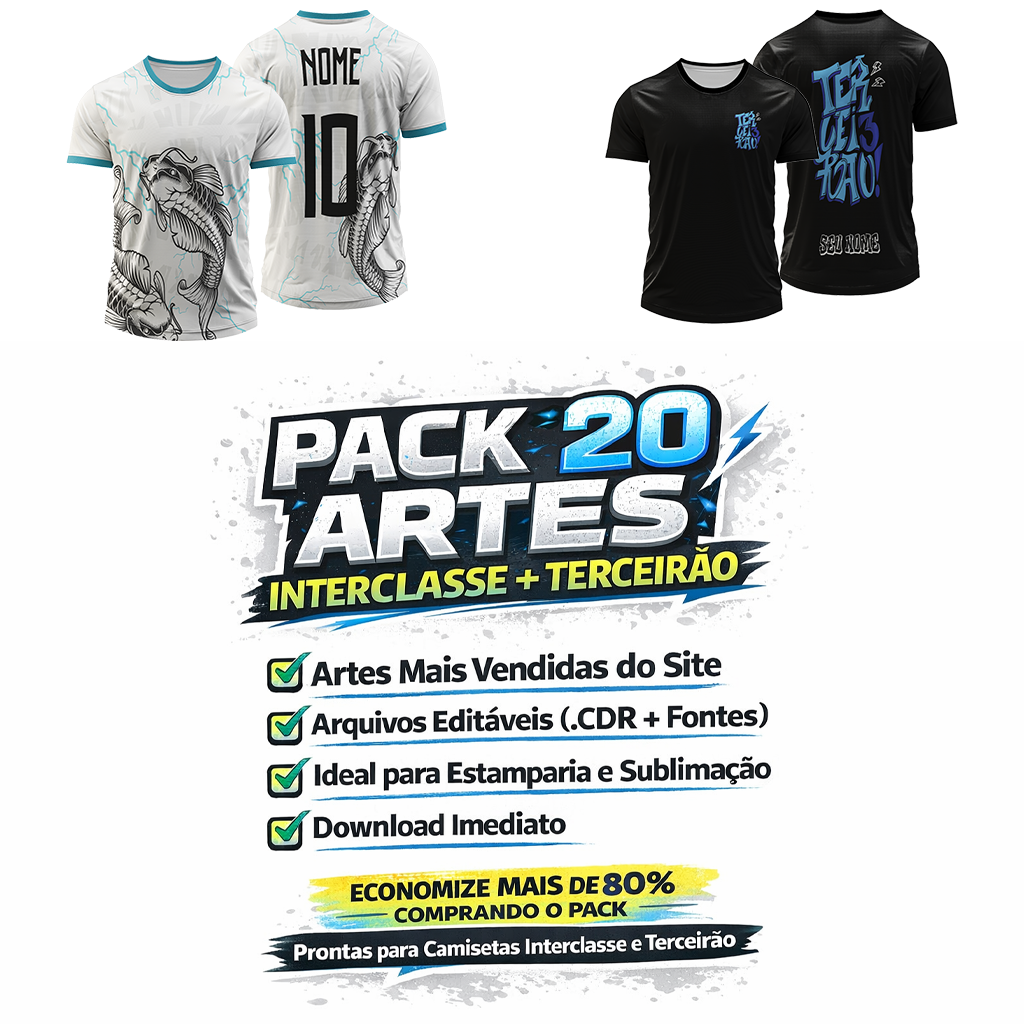 pack artes vetor estampa interclasse e tericeirao mais vendidas