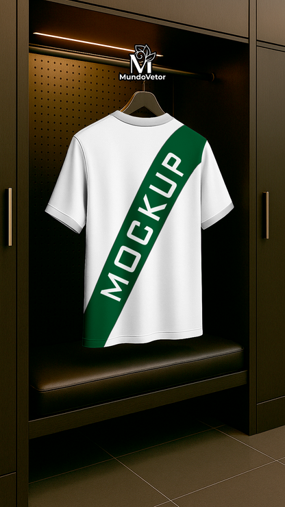 mockup camiseta pendurada com sombra realista