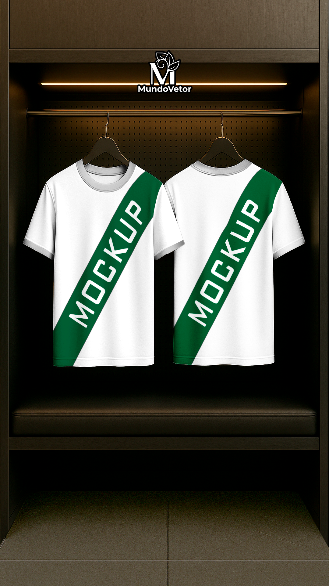 mockup camiseta cabide fundo neutro para design