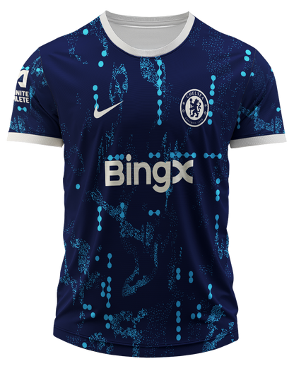 arte digital camisa chelsea pré-jogo 24 25