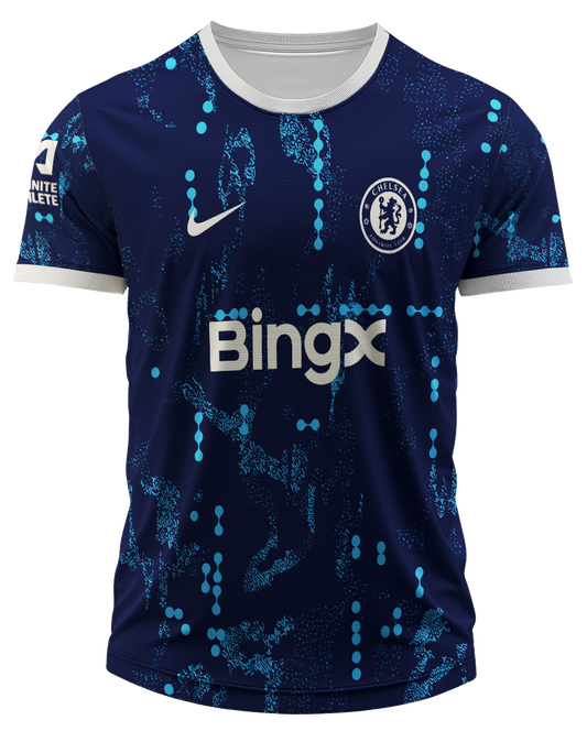 arte digital camisa chelsea pré-jogo 24 25