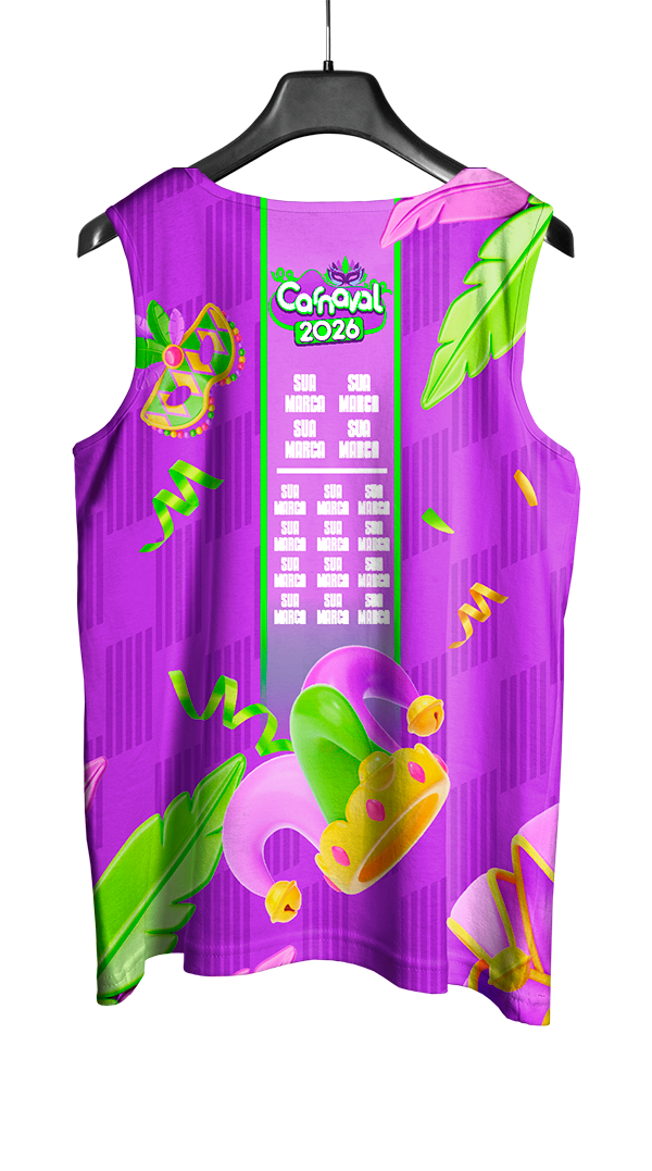 Arte Vetor Abadá Carnaval 2026 Estampa de Coroa - Mockup Costas