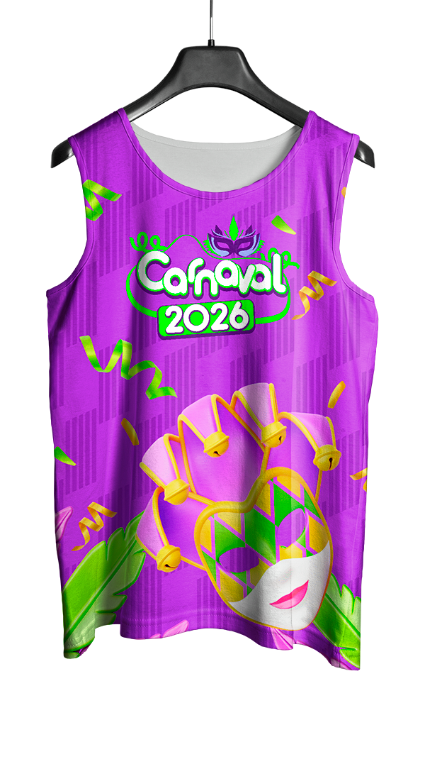 Arte Vetor Abadá Carnaval 2026 Estampa de Coroa - Mockup Frente