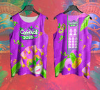 Arte Vetor Abadá Carnaval 2026 Estampa de Coroa - Mockup Frente e Costas em Cenário Carnaval