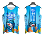 Arte Vetor Abadá Carnaval 2026 Estampa de Tubarão - Mockup Frente e Costas com Fundo Transparente

