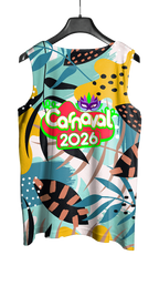 Arte Vetor Abadá Carnaval 2026 Branco e Flores Coloridas - Mockup COstas