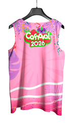 Arte Vetor Abadá Carnaval 2026 Rosa Vibrante - Mockup Costas