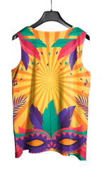 Arte Vetor Abadá Carnaval 2026 Máscaras em Fundo Amarelo - Mockup Costas