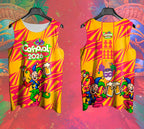Arte Vetor Abadá Carnaval 2026 Tema Bobo Da Corte - Mockup Frente e Costas em Cenário Carnaval