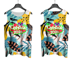 Arte Vetor Abadá Carnaval 2026 Branco e Flores Coloridas - Mockup Frente e Costas com Fundo Transparente

