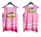 Arte Vetor Abadá Carnaval 2026 Rosa Vibrante - Mockup Frente e Costas com Fundo Transparente
