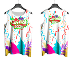Arte Vetor Abadá Carnaval 2026 Branco e Fitas Coloridas - Mockup Frente e Costas com Fundo Transparente