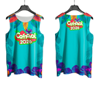 Arte Vetor Abadá Carnaval 2026 Verde Água - Mockup Frente e Costas com Fundo Transparente