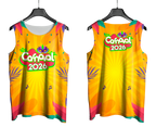 Arte Vetor Abadá Carnaval 2026 Raios de Sol - Mockup Frente e Costas com Fundo Transparente