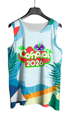 Arte Vetor Abadá Carnaval 2026 Textura de Água e Folhas - Mockup Frente
