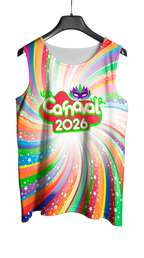 Arte Vetor Abadá Carnaval 2026 Redemoinho Cores Arco-Íris - Mockup Frente