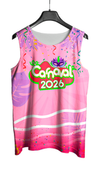 Arte Vetor Abadá Carnaval 2026 Rosa Vibrante - Mockup Frente