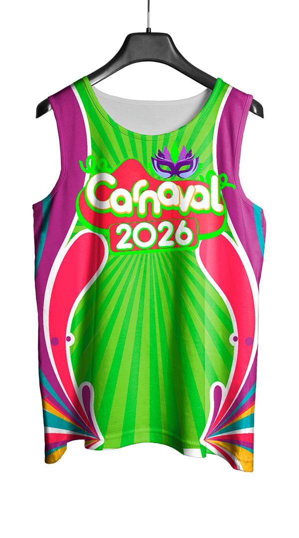 Arte Vetor Abadá Carnaval 2026 Formas Geométricas Coloridas - Mockup Frente
