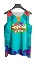 Arte Vetor Abadá Carnaval 2026 Verde Água - Mockup Frente