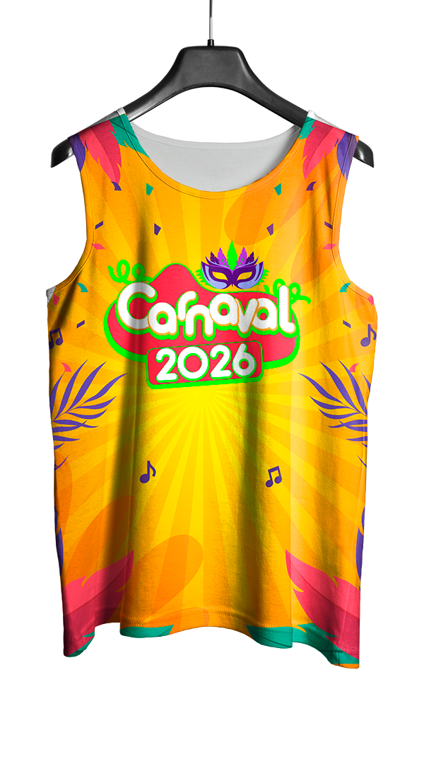 Arte Vetor Abadá Carnaval 2026 Raios de Sol - Mockup Frente