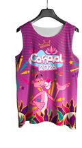 Arte Vetor Abadá Carnaval 2026 Tema Pantera Cor de Rosa - Mockup Frente
