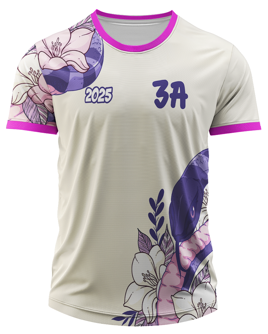 Arte Digital Camisa Terceirão Cobra e Flores