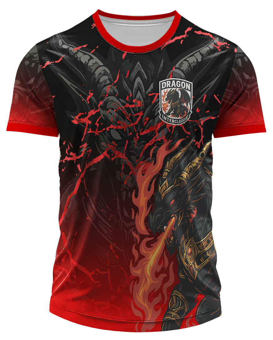 Arte Digital Camiseta Interclasse Dragão em Chamas
