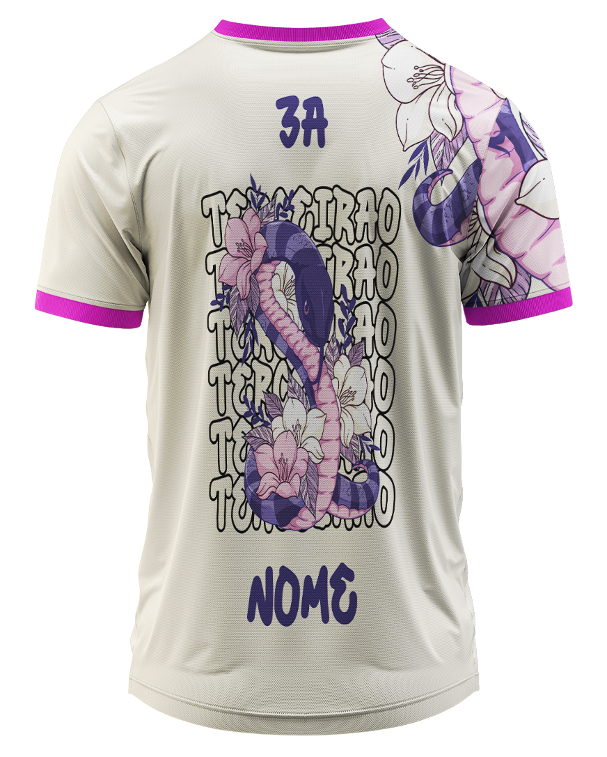 Arte Digital Camisa Terceirão Cobra e Flores