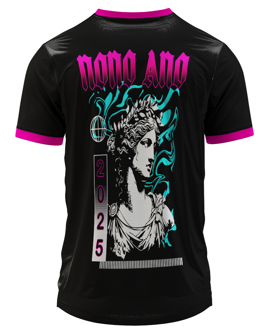 Arte Digital Camisa Nono Ano Estátua Fundo Ondas