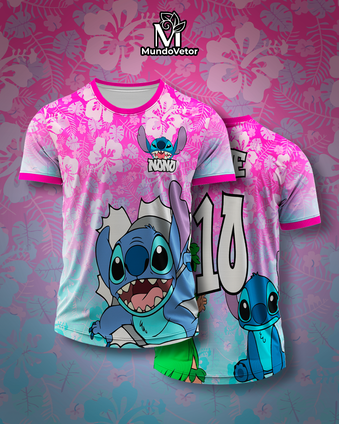 Arte Digital Camisa Tema Lilo e Stitch