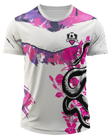 Arte Digital Camisa Interclasse Cobra E Flores Coloridas