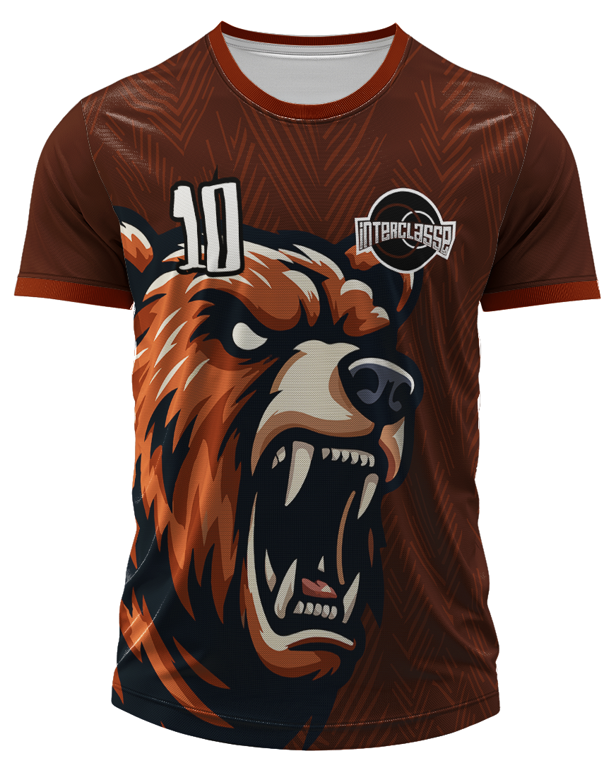 Arte Digital Camiseta Interclasse Urso Selvagem