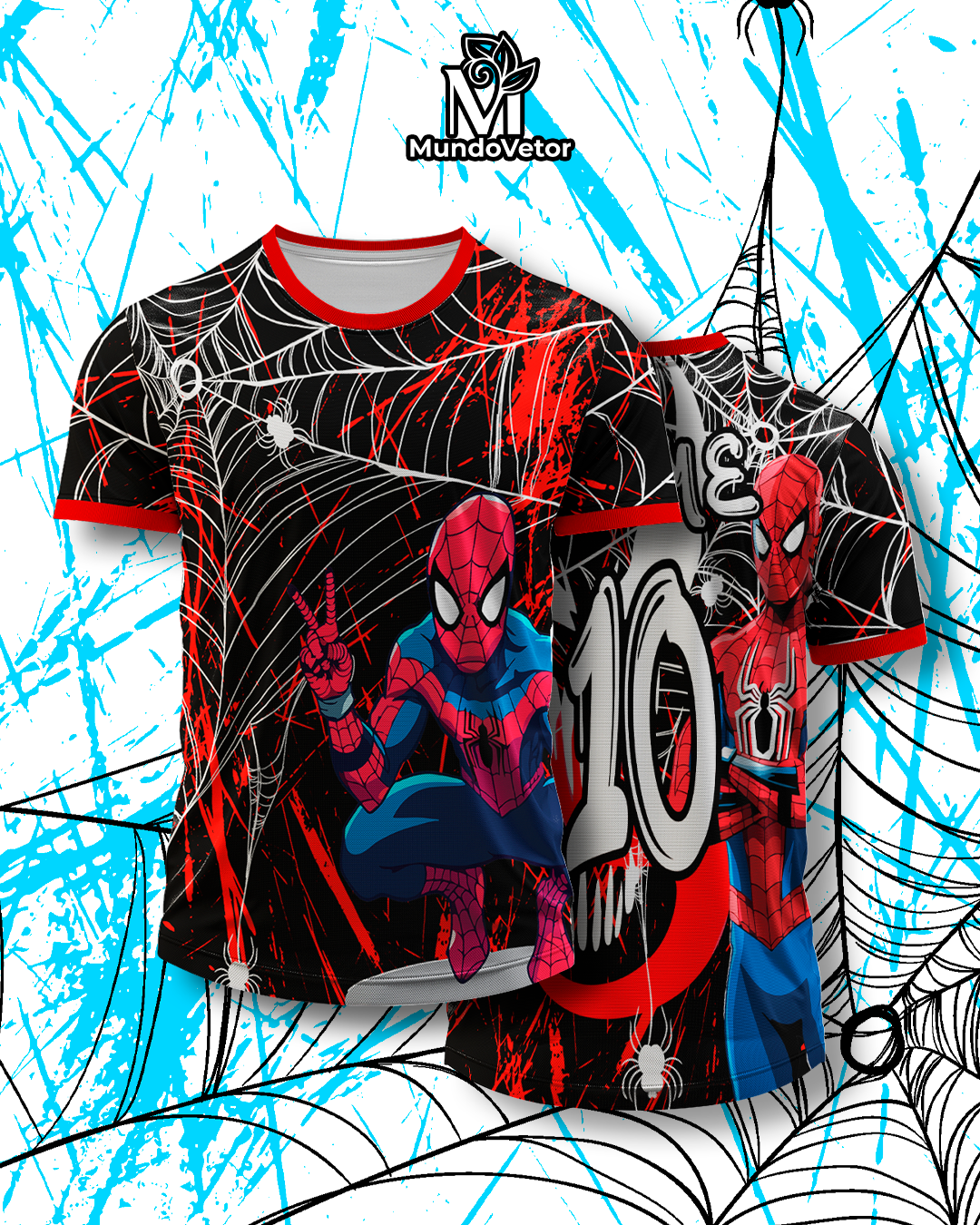 Arte Digital Camisa Interclasse Homem-Aranha e Venom