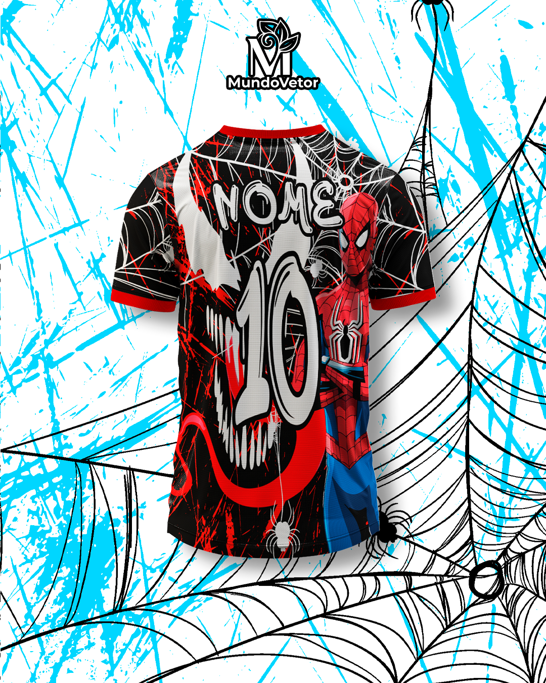Arte Digital Camisa Interclasse Homem-Aranha e Venom