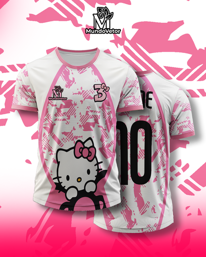 design fofo hello kitty em camisa escolar interclasse
