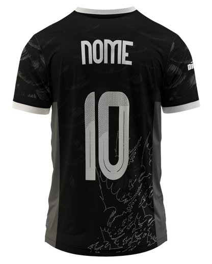 design vetorial dragão preto banguela camisa interclasse