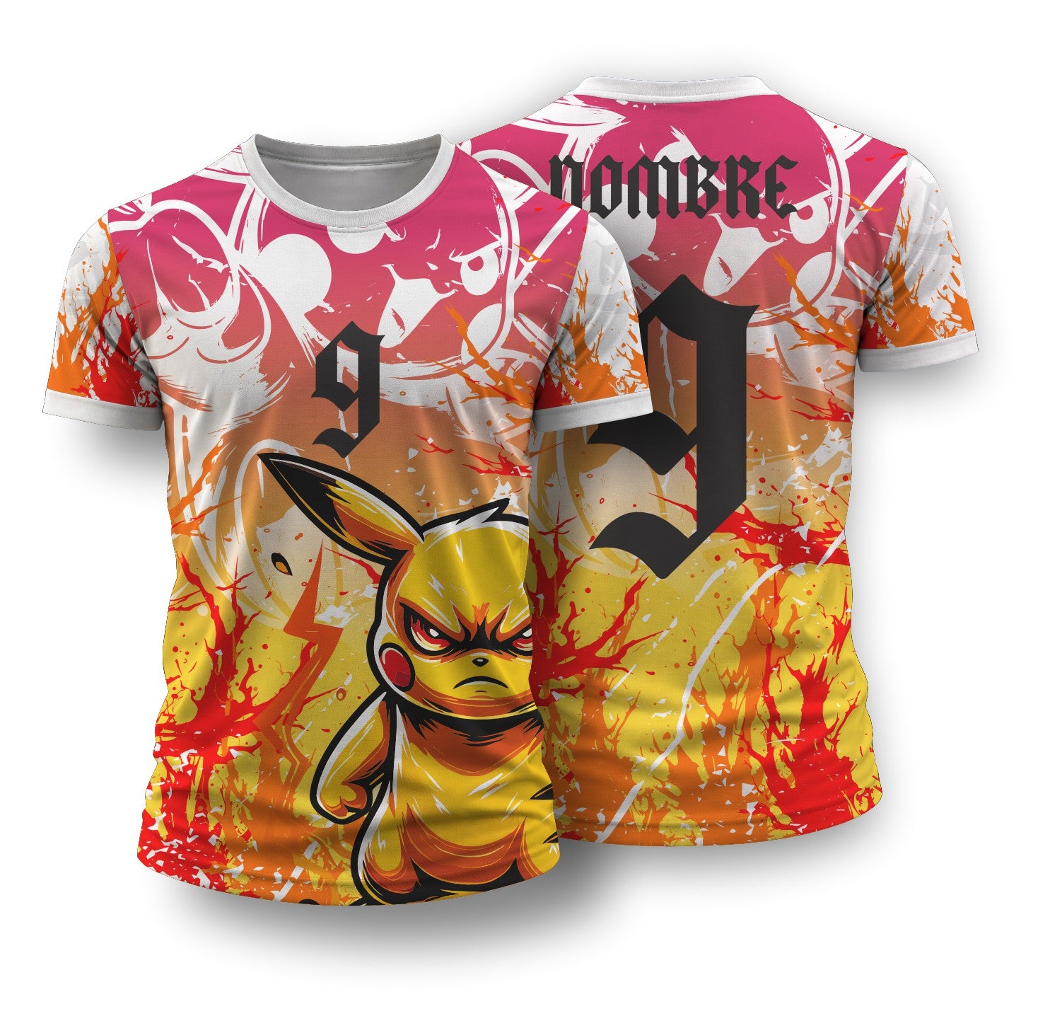 arte digital camisa estampa vetor pikachu pokemon