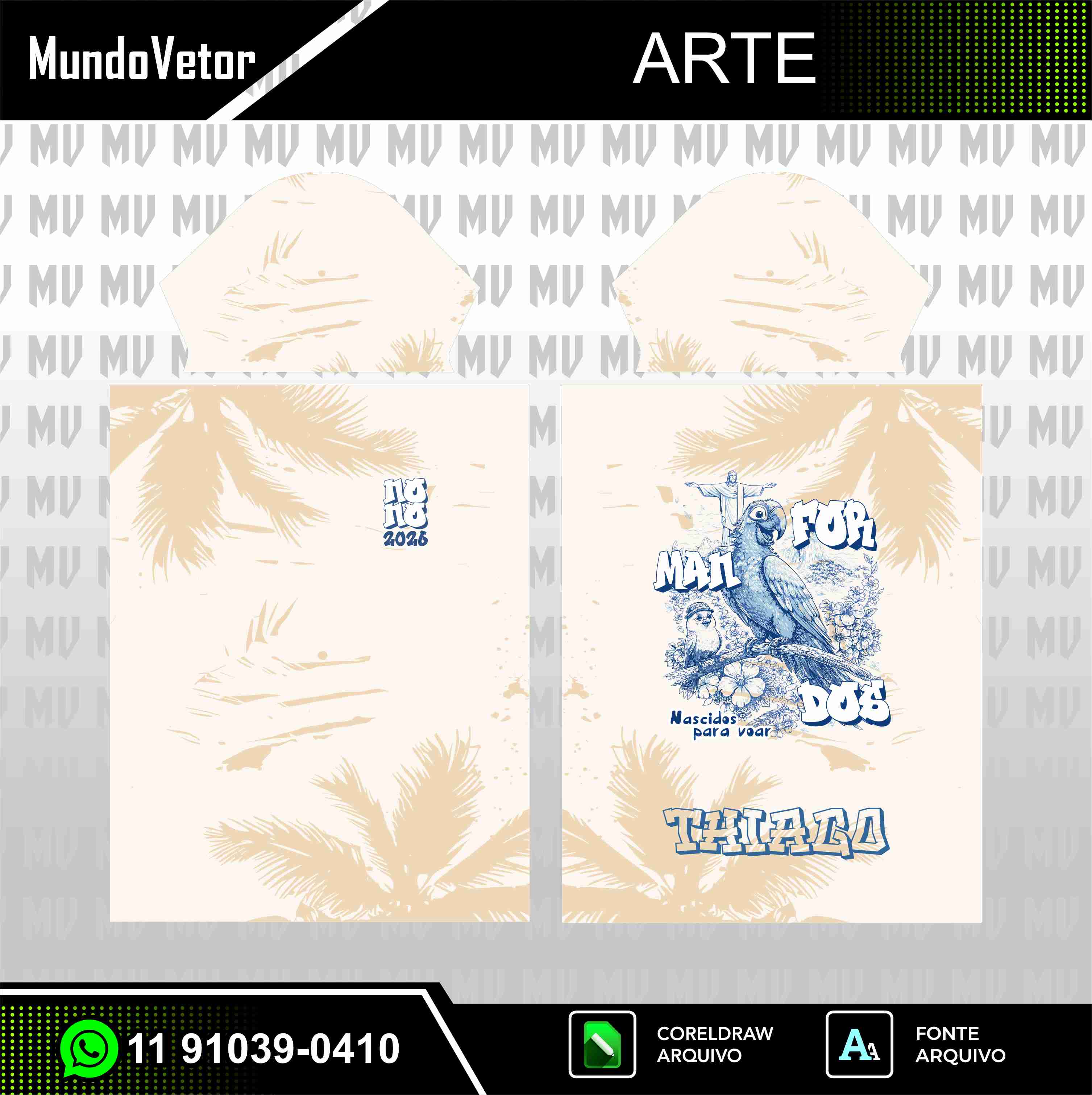 Arte Digital Camisa Interclasse Blue Arara Nono Ano 2026