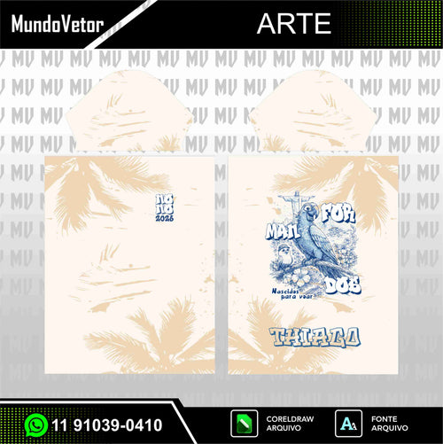 Arte Digital Camisa Interclasse Blue Arara Nono Ano 2026