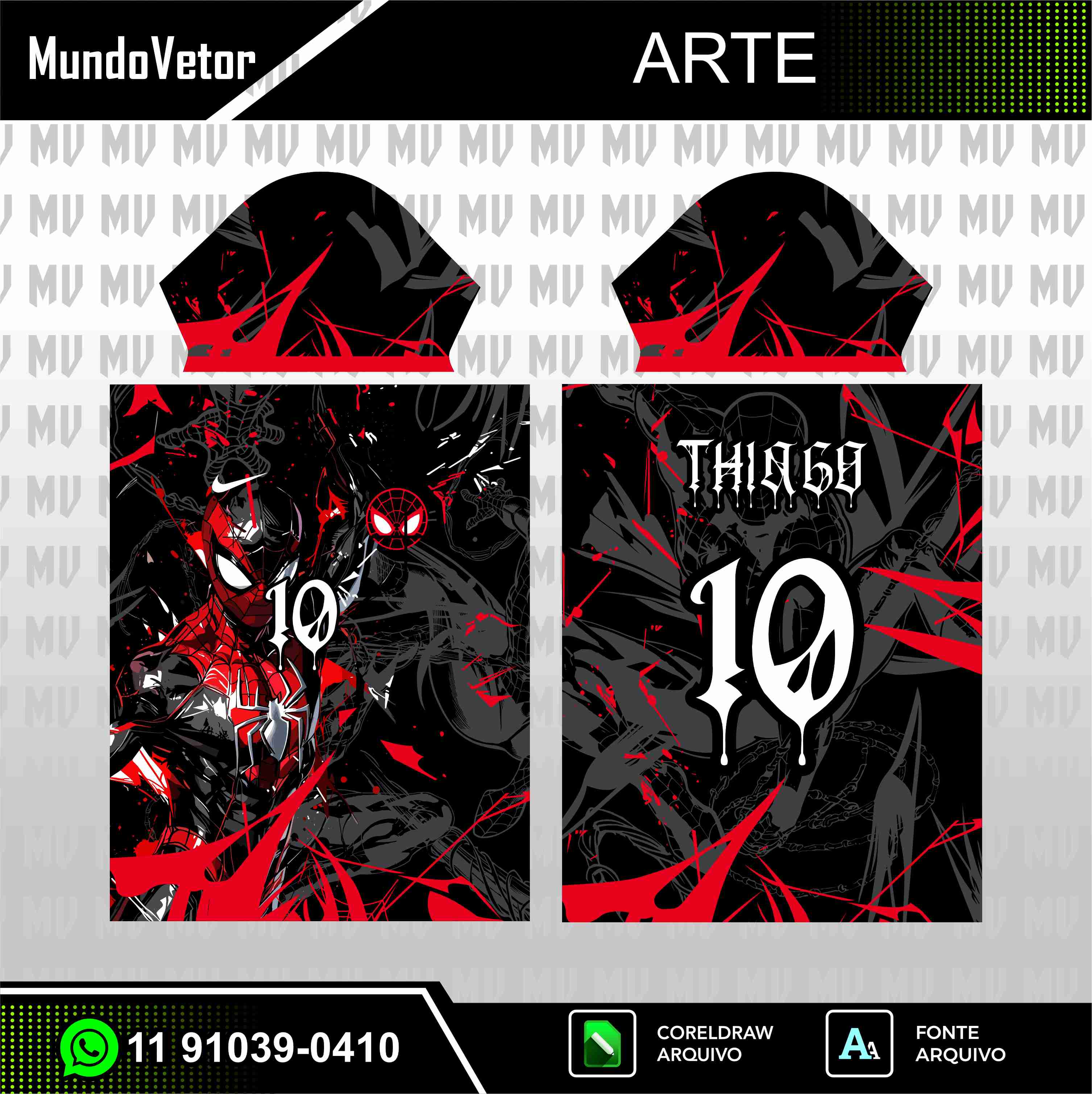 Arte Digital Camisa Interclasse Black Spider