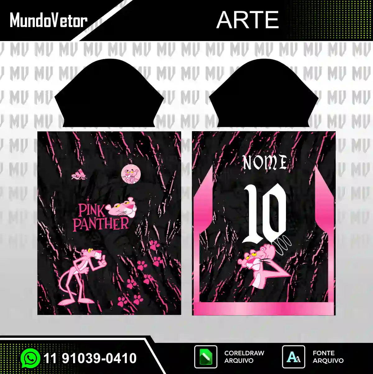 Arte Camisa Interclasse Pantera Cor de Rosa 4