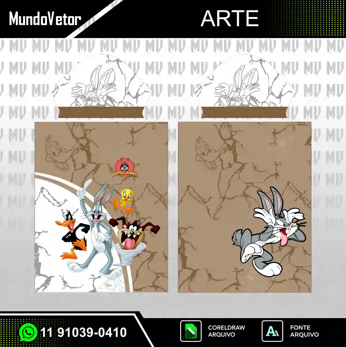 Arte Camisa Interclasse Looney Tunes
