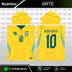 Arte Digital Camisa Seleção Brasileira Jesus 2026.2027 Amarela