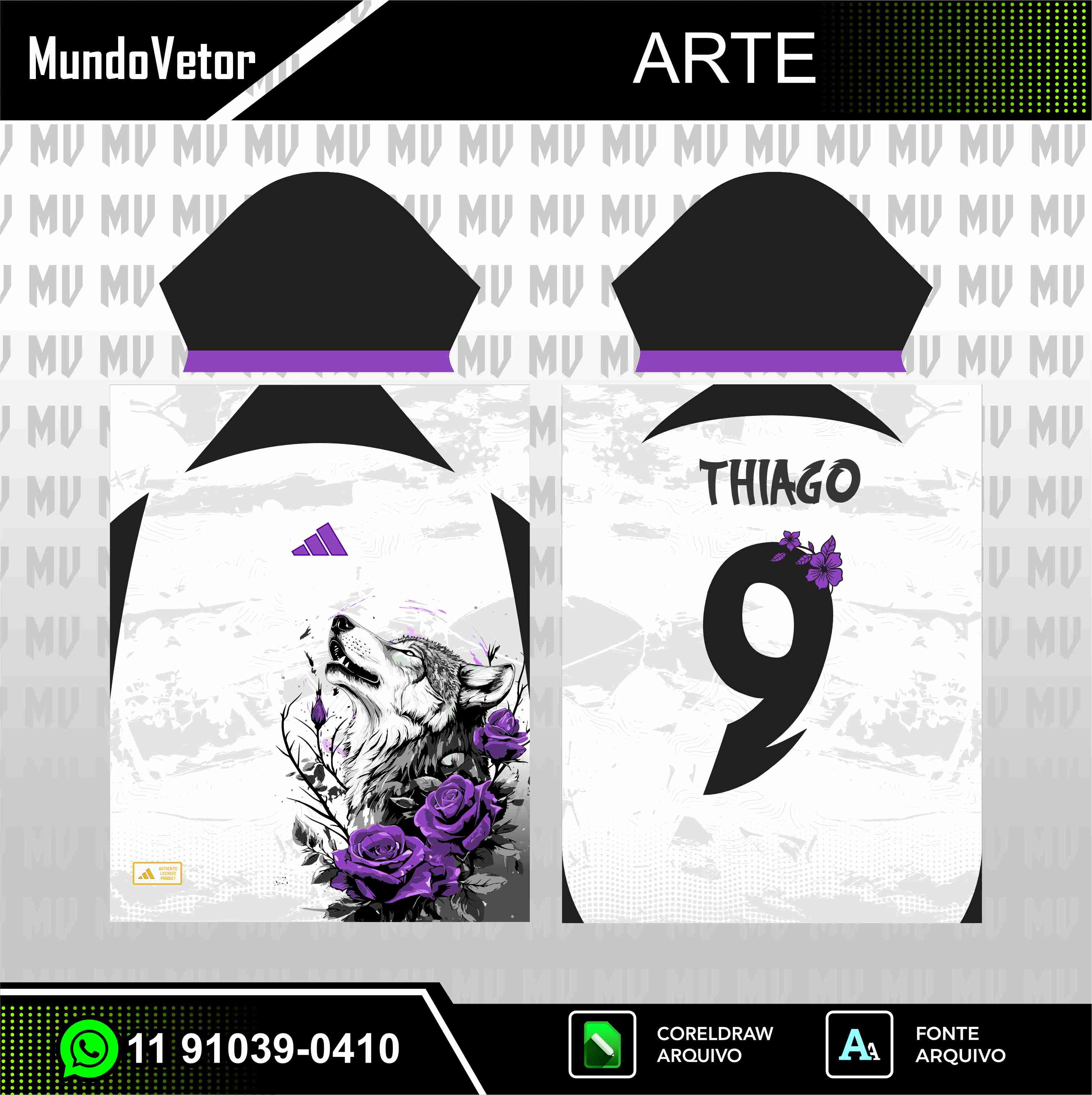 Arte Digital Camisa Interclasse Lobo Uivante
