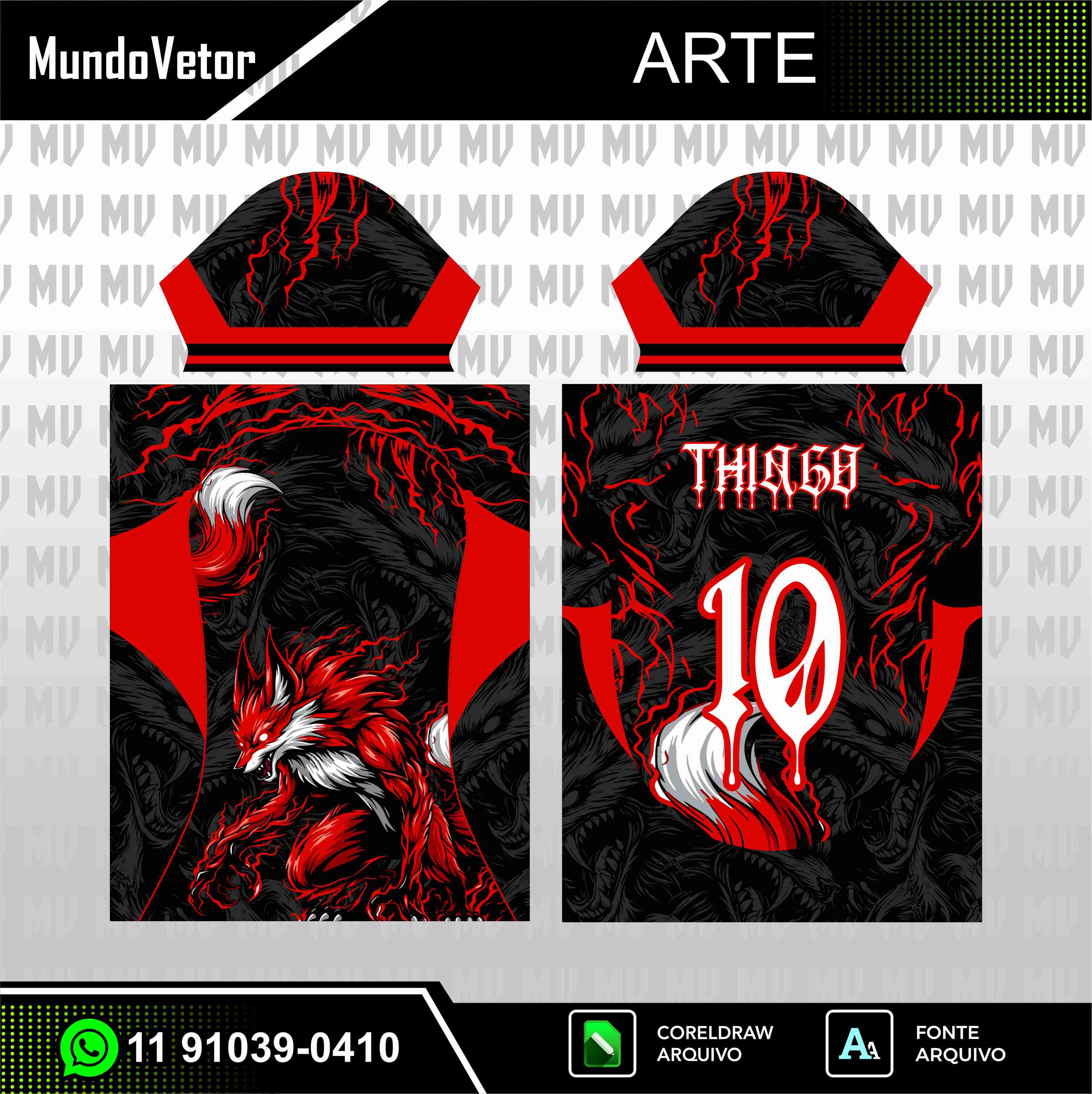 Arte Digital Camisa Interclasse Lobo Red